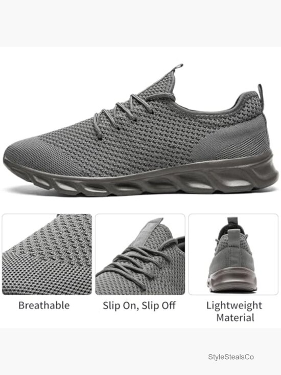 Mens Running Shoes Slip On Lightweight Athletic Walking Sneakers Breathable Gym main image 6